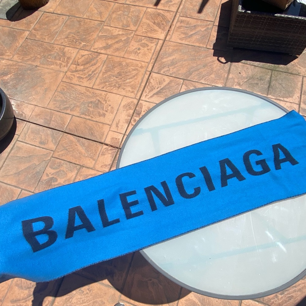 BALENCIAGA LOGO JACQUARD WOOL SCARF